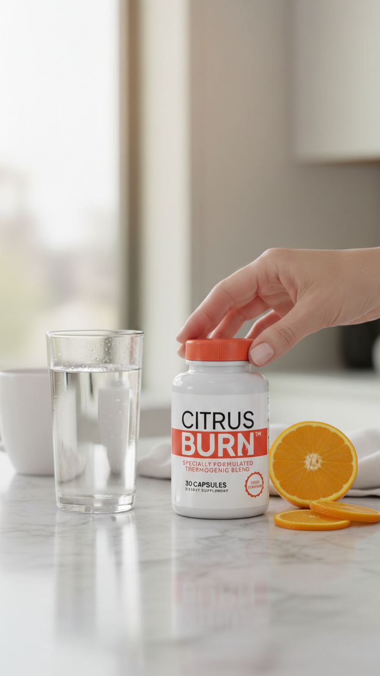 Woman in athletic wear opening a CitrusBurn bottle